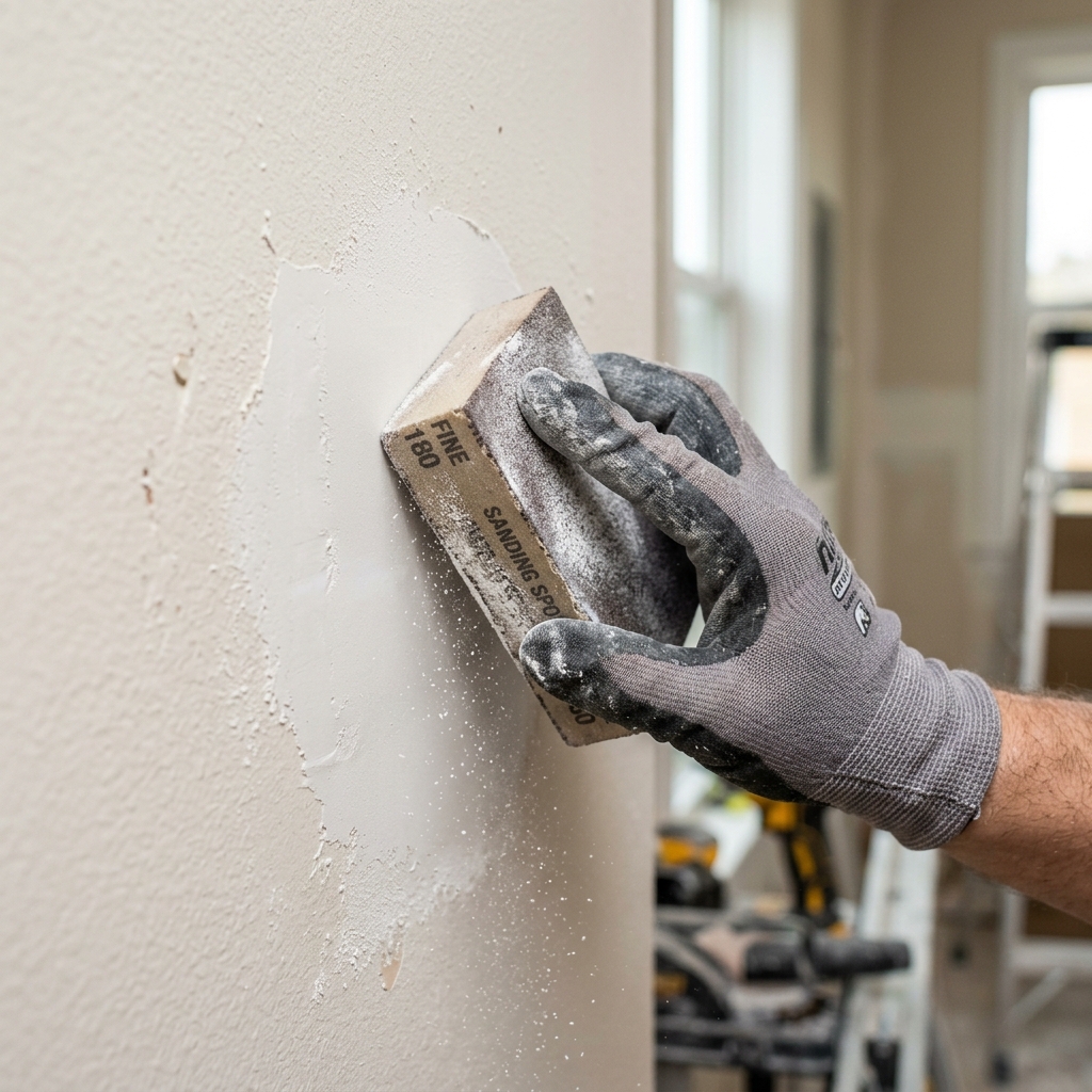 Precision Drywall Patch Sanding